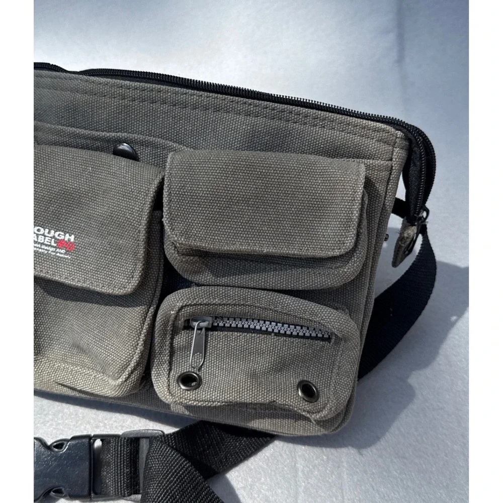 Tough Label Canvas Utility Bag Durable Olive Multi Pocket Tool Tactical 11